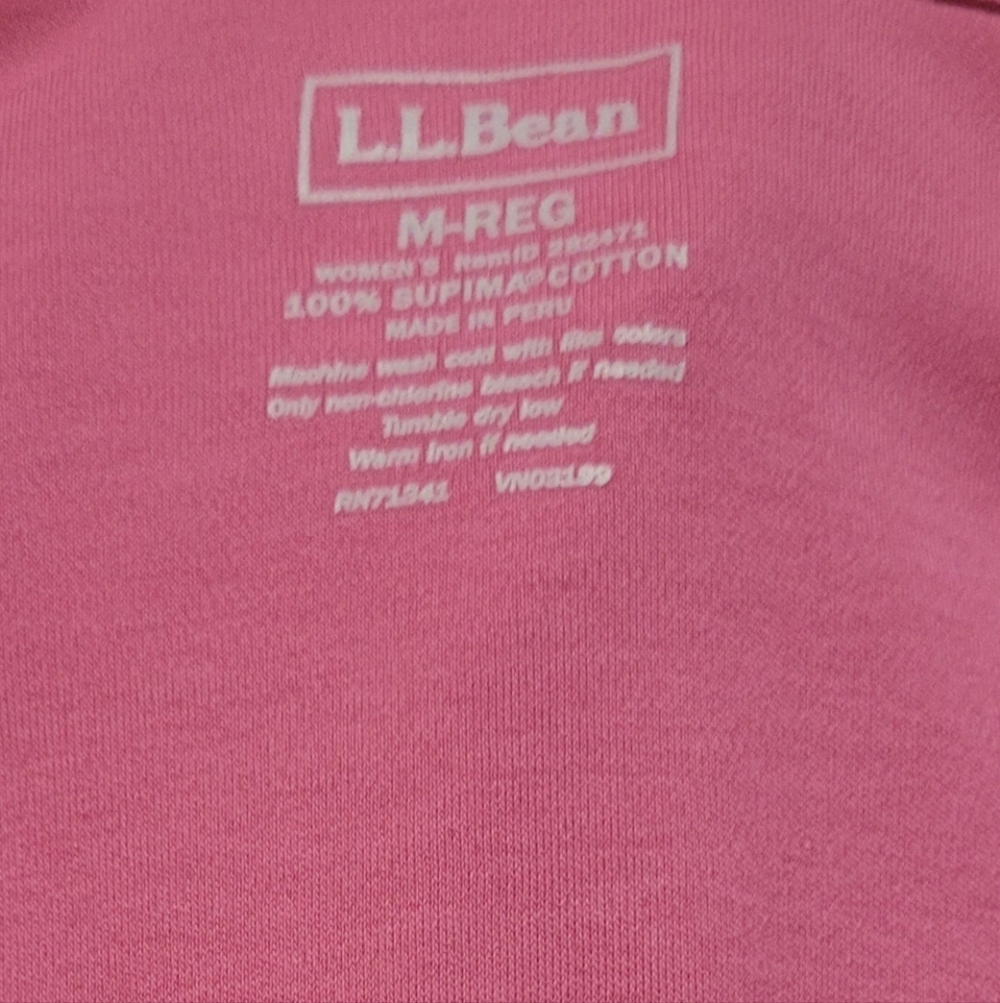L.L. Bean 100% Supima Cotton V-Neck Blouse Medium - Picture 2 of 4